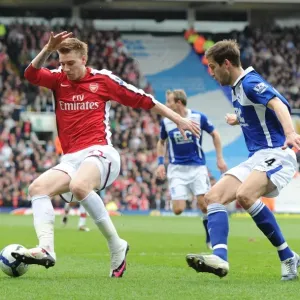 Nicklas Bendtner (Arsenal) Roger Johnson (Birmingham). Birmingham City 1: 1 Arsenal