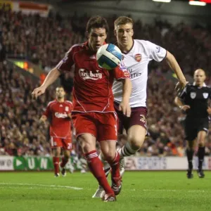 Nicklas Bendtner (Arsenal) Steve Finnan (Liverpool) Nicklas Bendtner (Arsenal) Steve Finnan (Liverpool)