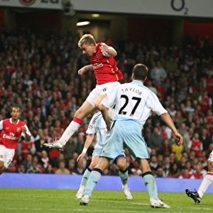 Nicklas Bendtner Scores Arsenal's First Goal: 2-0 vs Newcastle United, Carling Cup, Emirates Stadium (September 25, 2007)