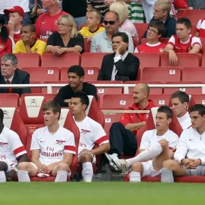 Nico Yennaris (Arsenal) on the subs bench. Arsenal 3: 2 Celtic. Emirates Cup Pre Season