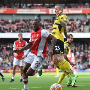 Nuno Tavares vs. Juraj Kucka Print, Arsenal v Watford 2021-22 Nuno Tavares vs. Juraj Kucka Print, Arsenal v Watford 2021-22