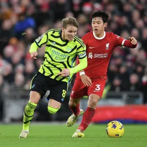 Odegaard vs. Endo: Battle at Anfield - Liverpool vs. Arsenal, Premier League 2023-24 Odegaard vs. Endo: Battle at Anfield - Liverpool vs. Arsenal, Premier League 2023-24