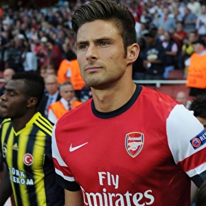 Olivier Giroud in Action for Arsenal against Fenerbahce in 2013-14 UEFA Champions League Play-offs