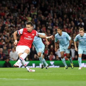 Olivier Giroud (Arsenal) misses a penalty. Arsenal 6: 1 Coventry City. Capital One League Cup