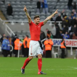 Olivier Giroud Celebrates Arsenal's Win Against Newcastle United, March 2015
