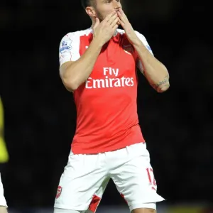 Olivier Giroud celebrates scoring Arsenals 2nd goal