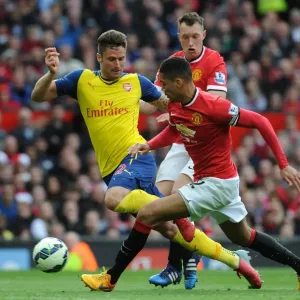 Olivier Giroud Print, Manchester United 1:1 Arsenal Barclays Premier League