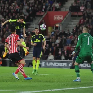 Olivier Giroud Scores Past Fraser Forster: Southampton vs. Arsenal, Premier League 2016-17