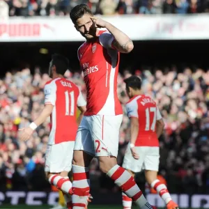 Olivier Giroud's Strike: Arsenal vs. Everton, Premier League 2014-15 Olivier Giroud's Strike: Arsenal vs. Everton, Premier League 2014-15