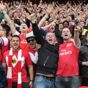 Passionate Arsenal Fans at Emirates Stadium during Arsenal vs Aston Villa, Premier League 2015-16 Passionate Arsenal Fans at Emirates Stadium during Arsenal vs Aston Villa, Premier League 2015-16
