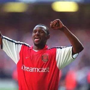 Patrick Vieira Celebrates Arsenal's Win Over Manchester United, FA Barclaycard Premiership, Old Trafford, 2002 Patrick Vieira Celebrates Arsenal's Win Over Manchester United, FA Barclaycard Premiership, Old Trafford, 2002