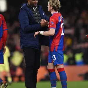 Patrick Vieira and Conor Gallagher Celebrate Crystal Palace's Victory Over Arsenal in the Premier League