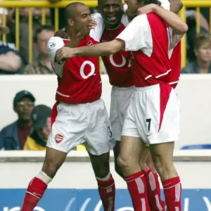 Patrick Vieira and Robert Pires: Celebrating Arsenal's First Goal at White Hart Lane, 2004 Patrick Vieira and Robert Pires: Celebrating Arsenal's First Goal at White Hart Lane, 2004
