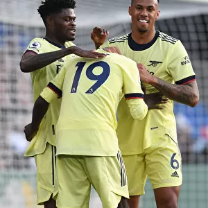 Pepe, Magalhaes, and Partey Celebrate Goal: Crystal Palace vs. Arsenal, Premier League 2020-21