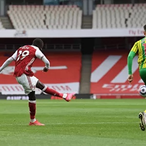 Pepe Scores Arsenal's Second Goal Against West Bromwich Albion in Empty Emirates Stadium (2020-21)