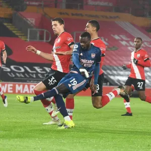 Pepe Scores First Arsenal Goal in Empty Southampton Stadium - Premier League 2021 (Southampton v Arsenal)