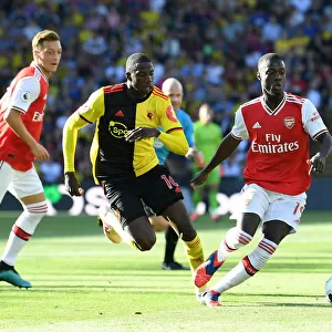 Pepe vs Doucoure: Intense Moment from Watford vs Arsenal Premier League Clash