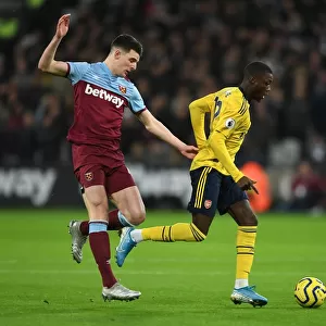 Pepe vs Rice: A Premier League Battle - Arsenal's Nicolas Pepe Takes on West Ham's Declan Rice (December 2019)