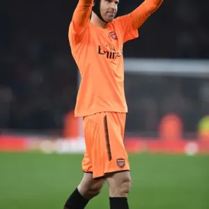 Petr Cech: Arsenal's Focused Goalkeeper Amidst Arsenal v West Bromwich Albion Tussle (2017-18) Petr Cech: Arsenal's Focused Goalkeeper Amidst Arsenal v West Bromwich Albion Tussle (2017-18)