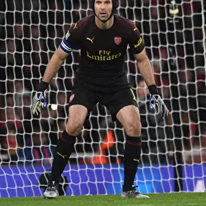 Petr Cech Focuses in Arsenal's Carabao Cup Clash Against Blackpool