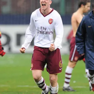 Philippe Senderos (Arsenal) celebrates at the end of the match