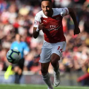 Pierre-Emerick Aubameyang (Arsenal). Arsenal besiegt Everton mit 2:0 im Premier League-Spiel im Emirates Stadium