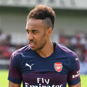 Pierre-Emerick Aubameyang Preparing for Action: Borehamwood v Arsenal, 2018