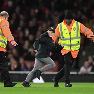 Pitch Intruder Disrupts Arsenal Women vs Manchester United Women FA WSL Match at Emirates Stadium (2022-23)