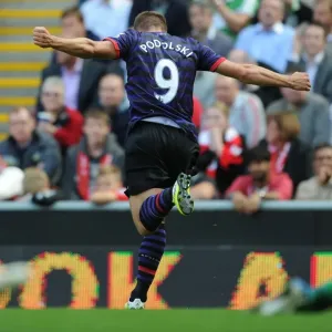 Lukas Podolski Print at Anfield Lukas Podolski Print at Anfield