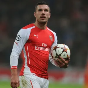 Podolski's Emotional Reaction: Arsenal FC vs Borussia Dortmund, UEFA Champions League (2014-15)