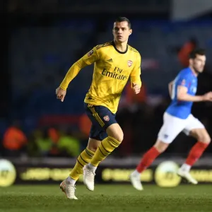 PORTSMOUTH, ENGLAND - MARCH 02: Granit Xhaka of Arsenal during the FA Cup Fifth Round match between Portsmouth PORTSMOUTH, ENGLAND - MARCH 02: Granit Xhaka of Arsenal during the FA Cup Fifth Round match between Portsmouth