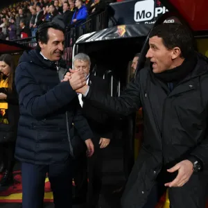 Premier League 2018-19: Unai Emery and Javi Gracia Pre-Match Handshake