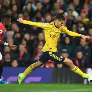 Premier League Battle: Dani Ceballos of Arsenal Faces Off Against Manchester United (2019-20)