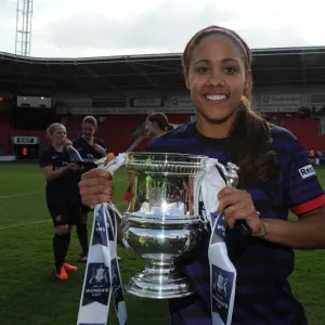 Print of Alex Scott holding the FA Cup Trophy Print of Alex Scott holding the FA Cup Trophy