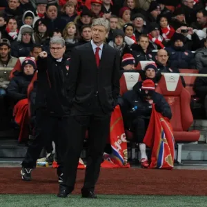 Print of Arsenal Manager Wenger and Assistant Pat Rice at Emirates Stadium