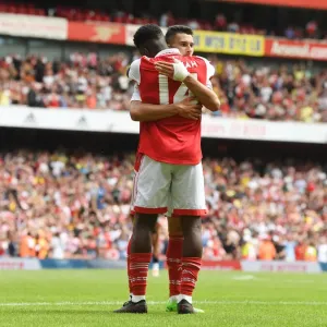 Print of Arsenal players celebrating sixth goal