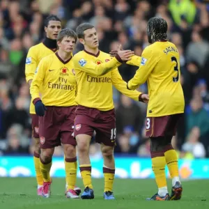 Print of Bacary Sagna celebrating Arsenal's winning goal