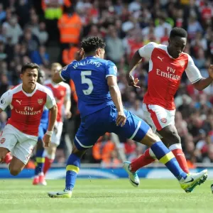 Print of Danny Welbeck vs. Ashley Williams at Emirates Stadium Print of Danny Welbeck vs. Ashley Williams at Emirates Stadium