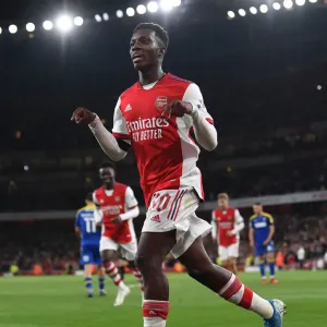 Print of Eddie Nketiah scoring a hat-trick in the Carabao Cup Print of Eddie Nketiah scoring a hat-trick in the Carabao Cup