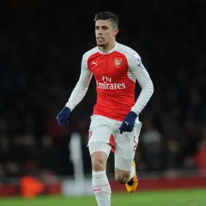 Print of Gabriel in Action during Arsenal vs Swansea City Print of Gabriel in Action during Arsenal vs Swansea City