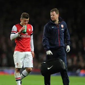 Print of Jack Wilshere and Arsenal Physio Colin Lewin at Emirates Stadium