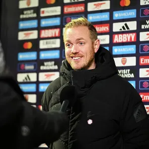 Print of Jonas Eidevall in Post-Match Press Conference Print of Jonas Eidevall in Post-Match Press Conference