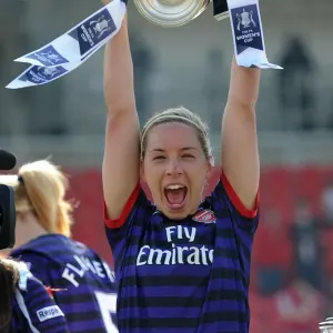Print of Jordan Nobbs lifting the FA Women's Cup for Arsenal Print of Jordan Nobbs lifting the FA Women's Cup for Arsenal