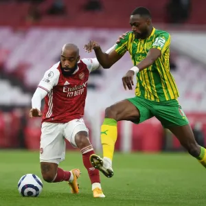 Print of Lacazette vs. Ajayi in Empty Emirates Stadium Print of Lacazette vs. Ajayi in Empty Emirates Stadium