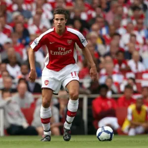 Print of Robin van Persie in Action: Arsenal's 2009 Premier League Victory