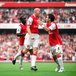 Print of Senderos and Fabregas celebrating Arsenal's goal