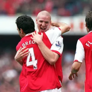 Print of Senderos's Double: Fabregas and Flamini in Jubilation