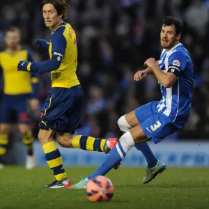 Print of Tomas Rosicky outmaneuvers Gordon Greer in FA Cup match