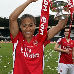 Rachel Yankey (Arsenal Ladies) with the FA Cup Trophy