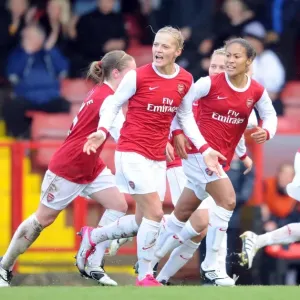 Rachel Yankey and Katie Chapman: Celebrating Arsenal's First Goal in Champions League Victory (Arsenal Ladies 4:1 Rayo Vallecano) Rachel Yankey and Katie Chapman: Celebrating Arsenal's First Goal in Champions League Victory (Arsenal Ladies 4:1 Rayo Vallecano)